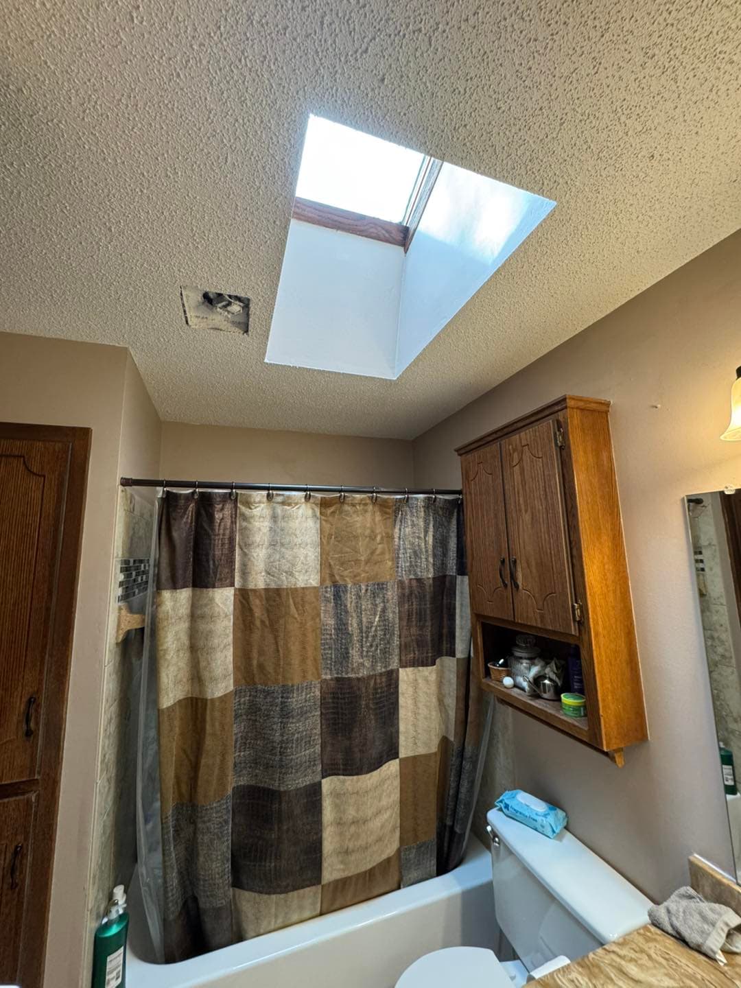 Bathroom with skylight installation