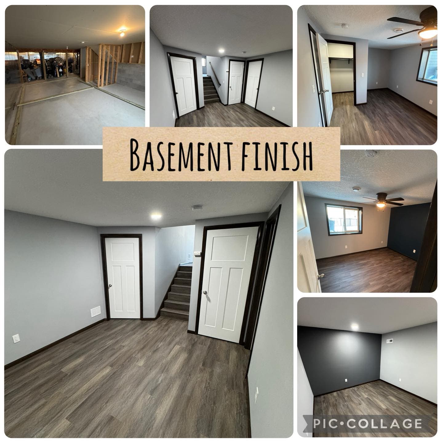 Basement finish new construction project